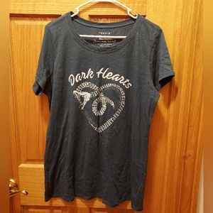 Torrid Size 1 (1X/XL) "Dark Hearts" dark blue t-shirt comfy